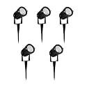 5W Warm White LED Garden Spot Light with Ground Spike, High Brightness, IP65 Waterproof, Aluminium Body, Pack of 5