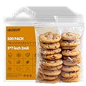 5x7 Clear Resealable Zip Bags, 500 Count, 2 Mil