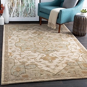 5x7 Ft Woolen Area Rug - Thick
