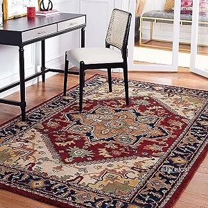 5x7 Ft Woolen Area Rug - Thick