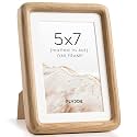 5x7 Picture Frame, Natural Solid Oak Wood Photo Frame, Rounded Corner