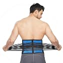 5XL-6XL Adjustable Lower Back Support Brace Waist Trainer for Men and Women - Double Pull Lumbar Support Exercise Belt - Posture Corrector for Sports and Work (Blue, Medium)