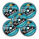 6-1/2" 48T Metal Circular Saw Blade - 5-Pack EXFEIN Tungsten Carbide Tipped Saw Blade Arbor 4/5" for Metal Sheet or Pipe, Angle Iron, Rebar, Ferrous Metals, Non-Ferrous Metals