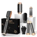 Blow Dryer Brush Set 6 in 1, Low Heat Hair Care Hot Air Styler Negative Ion Air Curling Wrap Air Curler, Round Brush Blow Dryer Curling Iron Hair Styling Tools Gift for Dry,Volumize,Straight,Curl