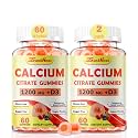 6-in-1 Calcium Gummies 1200mg – Bone &amp; Immune Support with D3 K2, B6, B12 VC &amp; Zinc – High Absorption Citrate, Sugar Free for Women and Kids(60 Count (Pack of 2))