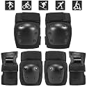 6 in 1 Kids/Adults Knee Pads Elbow Pads Wrist Pads Sport Protective Gear Set for Cycling Skateboard Roller Skating