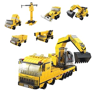 6-in-1 mega build construction squad building block set construction theme builds 6 vehicles or 1 mega vehicle