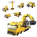 6-in-1 Mega Build| Construction Squad| Building Block Set| Construction Theme| Builds 6 Vehicles or 1 Mega Vehicle
