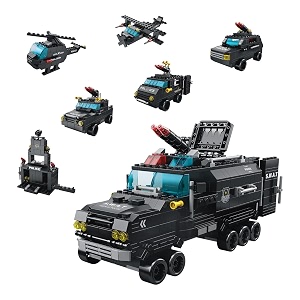 6-in-1 mega build police power building block set police action theme builds 6 vehicles or 1 mega vehicle