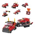 6-in-1 Mega Build| Race Force| Building Block Set| Racing Theme| Builds 6 Vehicles or 1 Mega Vehicle