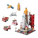 6-in-1 Mega Build| Space Fleet| Building Block Set| Space Theme| Builds 6 Vehicles or 1 Mega Vehicle