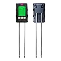 6-in-1 Soil Tester Meter with Dual 180mm Probes | pH Moisture Fertility Temperature Sunlight Analyzer for Garden & Indoor Plants