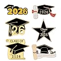 6/18/30 Pack 2026 Graduation Pins - Grad Pins Memorial Keepsake for Graduates, Gifts for Graduates, Class of 2026 Souvenir Pin for High School College Graduate Students, 2026 Lapel Pin
