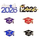 6/18/30 Pack 2026 Graduation Pins - Grad Pins Memorial Keepsake for Graduates, Gifts for Graduates, Class of 2026 Souvenir Pin for High School College Graduate Students, 2026 Lapel Pin