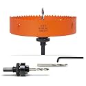 6-3/8 inch Hole Saw for Wood, Metal, Plastic &amp; Drywall, with Arbor