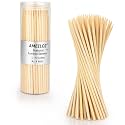 6" Bamboo Wood Skewers for BBQ, Kabob, Appetizer, Fruit, Sausage, Chocolate Fountain, Natural Wooden Barbecue Kebob Skewer Stick, Organic Food Sticks for Grilling, Kitchen (Φ=4mm Thick, 100PCS)