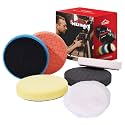 6" Buffing Polishing Pads, 6Pcs 6.5inch 150mm for 6 Inch Backing Plate, Compound Buffing Sponge Pads and Woolen Pads Cutting Polishing Pad Kit for Car Buffer Polisher (Honeycomb Structure)