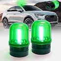 6" Rotating Flashing Light, Green LED Strobe Rotating Beacon Light with Magnetic Base for Vehicle Forklift Truck Tractor Golf Carts UTV Car Bus and Club Party Show Bar(Green, 2 Pack