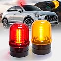 6" Rotating Flashing Light, Red &amp; Amber LED Strobe Rotating Beacon Light with Magnetic Base for Vehicle Forklift Truck Tractor Golf Carts UTV Car Bus and Club Party Show Bar(Red &amp; Amber, 2 Pack）