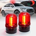 6" Rotating Flashing Light, Red LED Strobe Rotating Beacon Light with Magnetic Base for Vehicle Forklift Truck Tractor Golf Carts UTV Car Bus and Club Party Show Bar(Red, 2 Pack