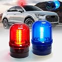 6" Rotating Flashing Light, Red &amp; Blue LED Strobe Rotating Beacon Light with Magnetic Base for Vehicle Forklift Truck Tractor Golf Carts UTV Car Bus and Club Party Show Bar(Red &amp; Blue, 2 Pack