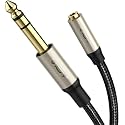 6.35mm To 3.5mm Headphone Adapter 1/4 Male To 1/8 Female TRS Stereo Jack Audio Extension Cord for Mixer Guitar Piano Amp Speaker(Pack of 5,2m)
