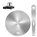6.3in Induction Cooker Adapter Plate Stainless Steel Heat Sink with Removable Handle for Aluminum Moka Pot Coffee Maker Heat Conductors for Kitchen Home and Camping 16cm