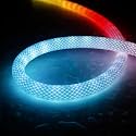 6.5FT WS2811 WS2812B 360 Degree Round Reticulate Pattern Neon LED Strip 50Leds/m Smart RGB+IC Flexible Silicon Dream Color Rope Light Tape DC5V(No Adapter or Controller)