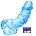 6.7 Inch Soft White TPE Dildo, Realistic Waterproof &amp; Flexible Design (D-Blue)