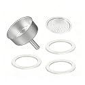 6-Cup Moka Pot Replacement Funnel Kit with Filter & 3 Silicone Gaskets