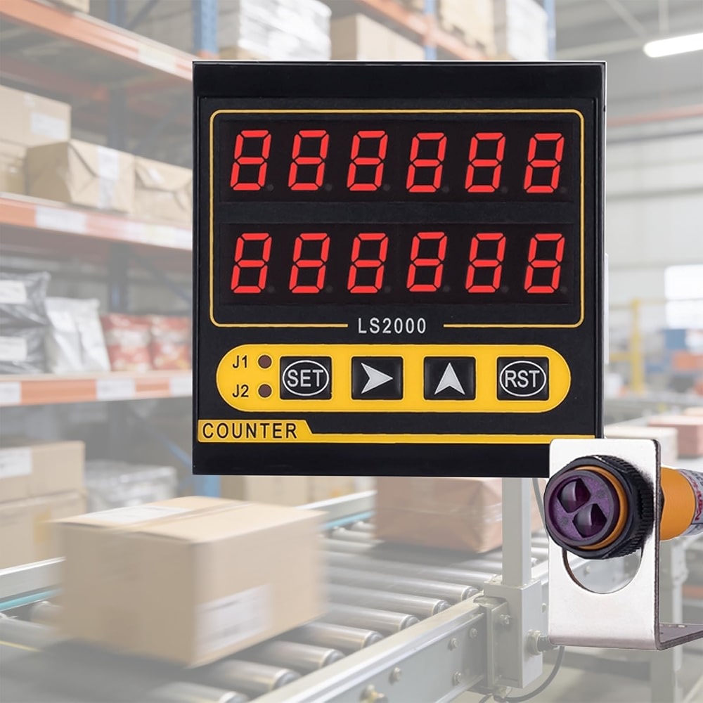 6-Digit Counter, Large Screen Production Line Counter, Dual-Row Display ...