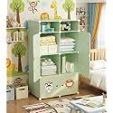 Plastic Wardrobe for Kids Clothes – Durable, Easy to Use Anti-Skid &amp; Non-Slip Effective Professional Collapsible Wardrobe, Plastic Cupboard for Kids, Foldable Almirah (Green-C5, 6 Door)
