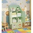 Plastic Wardrobe for Kids Clothes – Durable, Easy to Use Anti-Skid & Non-Slip Effective Professional Collapsible Wardrobe, Plastic Cupboard for Kids, Foldable Almirah (Green-D5, 6 Door)