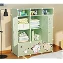 6 Door Plastic Wardrobe for Kids - Cupboard for Clothes Storage Rack, Almirah for Clothes, Baby Collapsible Wardrobe, Multi-Purpose Kids Storage Organizer for Books,Toy,Living Room