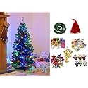 6 Feet Christmas Tree with Light 84 Hanging Mini Ornaments Xmas Garlands Tree Decoration Christmas Decorations Items for Home Indoor Outdoor Christmas Gifts (6 Feet)