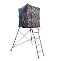 6 Foot Tripod Hunting Tower Blind, 2-Person Stand Elevated, 4' x 4' Platform for Deer Hunting, Antelope and Elk, Camouflage