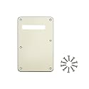 6-Hole Strat Backplate Cavity Cover for Fender Guitar, Ivory 3Ply