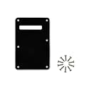 6-Hole Strat Backplate Cavity Cover for Fender Guitar, Black 3Ply