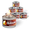 6-Hour Food Warmers for Parties (6 Pack), Chafing Fuel Cans with Wick and Safety Twist Cap, Catering Food Warmers for Buffets, Parties, Weddings, Long Lasting Burners for Food Warmer, Food Heater