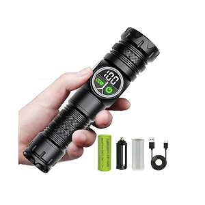 high power rechargeable torch light long range 5000mah battery  waterproof emergency led light  camping outdoor home use  usb charging  self defense flashlight9 mode torch