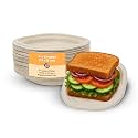 [6 inch, 25 Count, Square, Beige Disposable Bagasse Paper Plates | Eco-Friendly Sugarcane Plates for Wedding, Party, Cafes | Ideal for Both Hot &amp; Cold Food