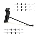 6 Inch Black Slatwall Hooks, 25PC