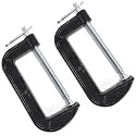 6 Inch C-Clamp Set, 2-5/8 Inch Throat Depth Heavy Duty Steel C Clamp Industrial Strength C Clamps for Woodworking, Welding, and Building(2PCs)