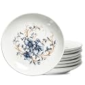 6 Inch Ceramic Plates, Porcelain Appetizer &amp; Dessert Plates 8 Piece