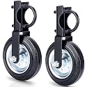6 Inch Heavy Duty Gate Wheels for Metal Tube Frames, Support Wheel for Chain Link Fence, Prevent Dragging, 1-5/8" to 2" Frames, Black - 2 Pcs