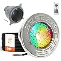 6 Inch LED Spa Lights with Niche, 12V AC Color Changing Pool Lights for Inground Pool, Underwater Pool Light, Fits for 6" Small Wet Niches, 15W(150W Equivalent), 50FT Cord