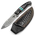 6 Inch Sanmai Damascus Fixed Blade Hunting &amp; Camp Knife