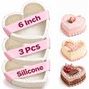 6 Inch Small Heart Shaped Cake Pans for Baking, Set of 3