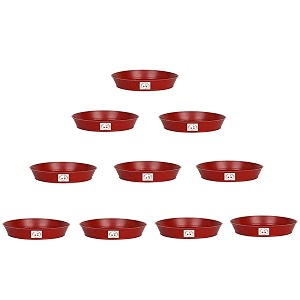 6 inches diameter terracotta color bottom traysaucerplate for round planter pots suitable 10 inch flower planter and 12 inch flower gamla pack of 10 piecse