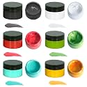 6 Jars Chalk Paste Paint Set, Silk Screen Stensils Ink, Self Adhesive Mesh Screen Stencil Ink, Art Craft Paint Chalkboard Ink Paste for DIY Home Decor.